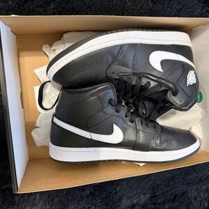 Jordan Black and White High-Top Sneakers